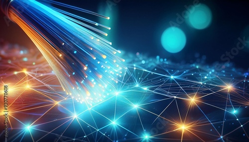 fiber optic cable show connectivity, high-speed internet background 