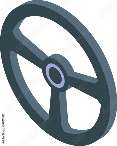 Modern car steering wheel isometric icon vector illustration