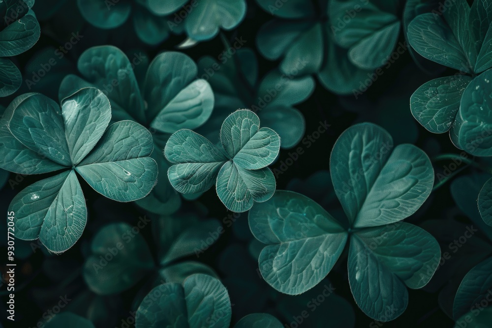 A detailed view of a cluster of green leaves A detailed view of a cluster of green leaves