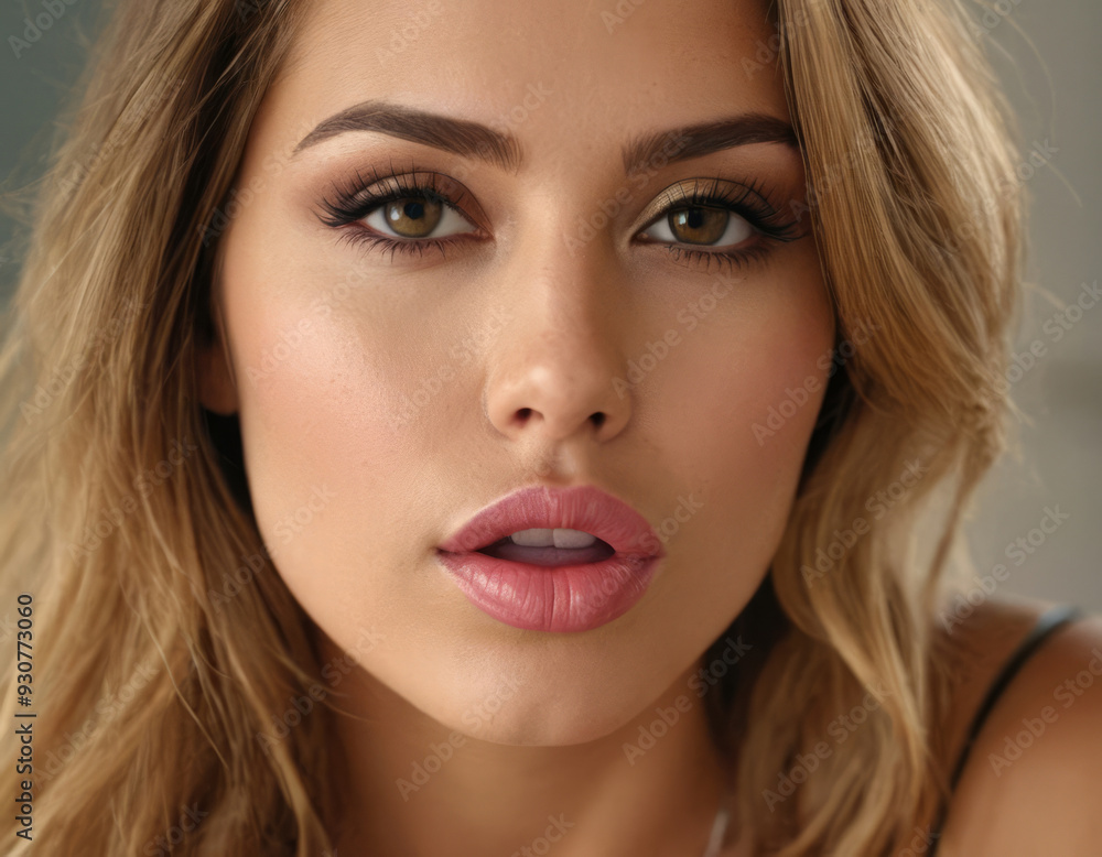 Passionate portrait of a young sexy blonde woman with an open mouth, her intense gaze captivating the camera. Passionate portrait of a young sexy blonde woman with an open mouth, her intense gaze captivating the camera.