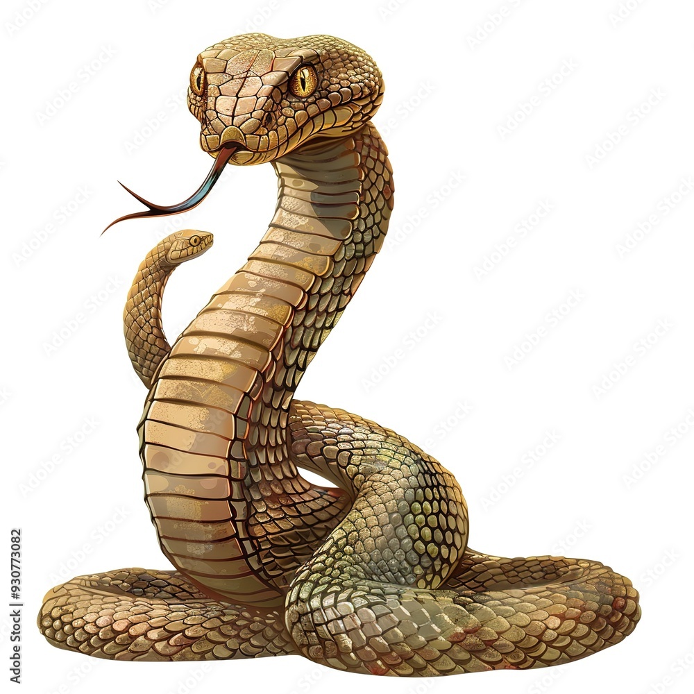 Fototapeta premium Cobra Healer Occupation fantasy animal cartoon isolated whitebackground