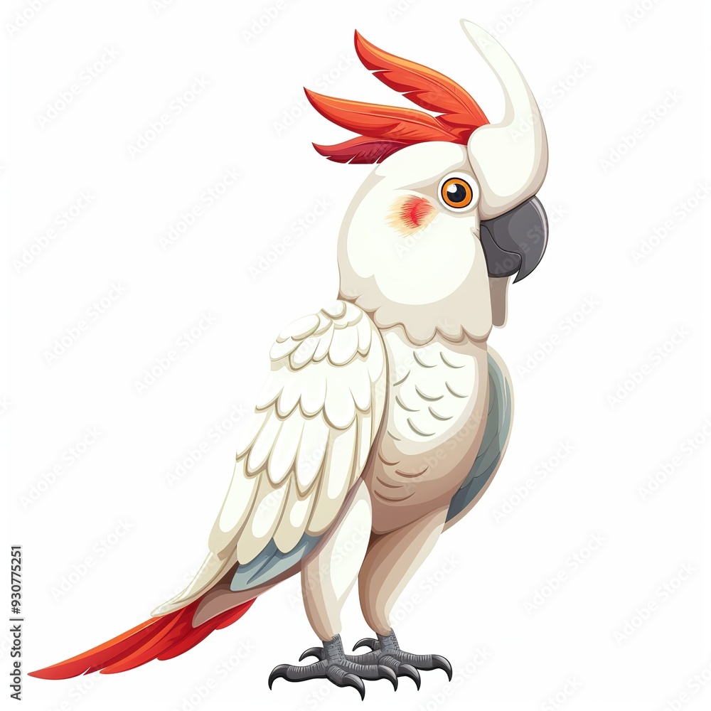 Cockatoo Earth animal cartoon isolated whitebackground