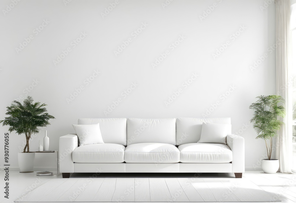 white sofa in a white living room interior white sofa in a white living room interior