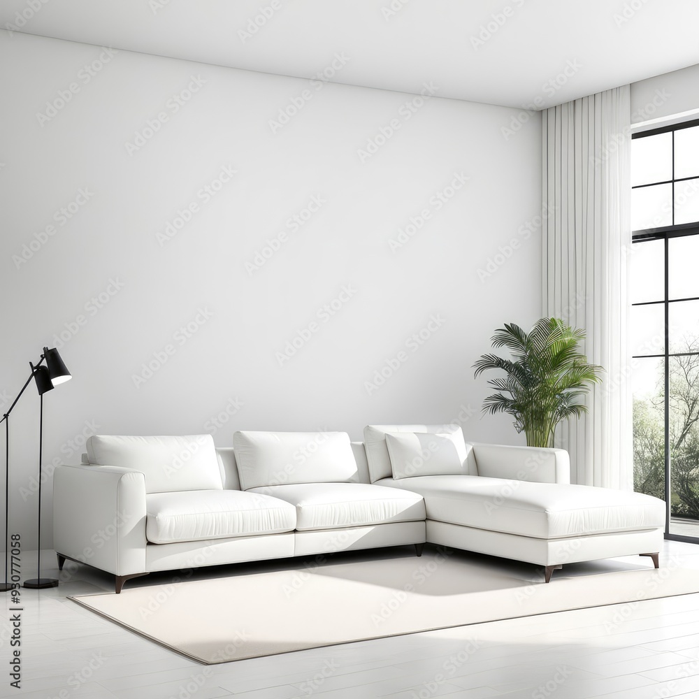white sofa in a white living room interior white sofa in a white living room interior