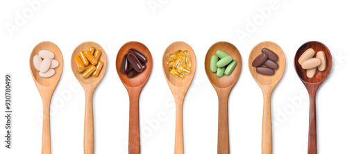 Tableau sur toile Assorted Dietary Supplements on Wooden Spoons

وصف: A high-quality image of seven wooden spoons lined up in a row, each holding a different type of dietary supplement or vitamin