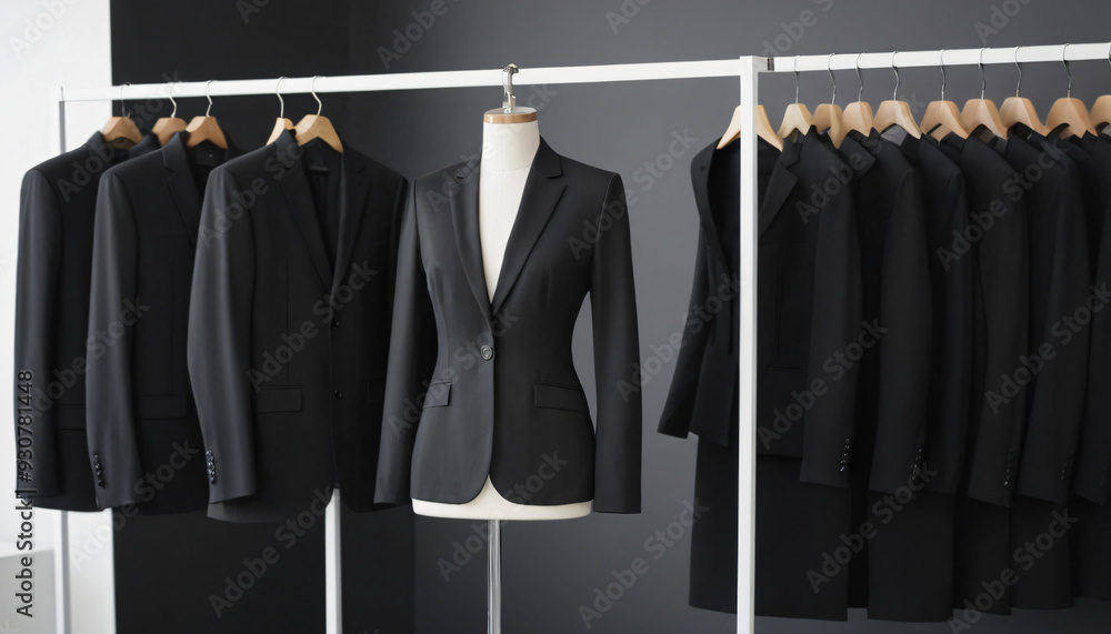 clothes on hangers in shop clothes on hangers in shop