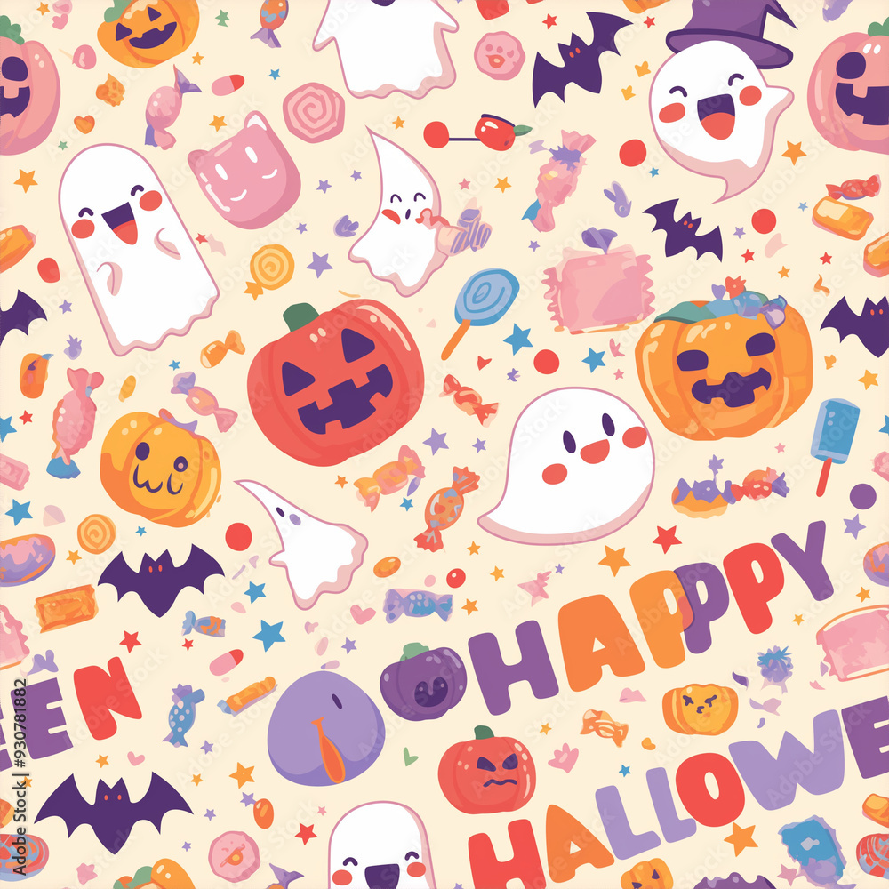 ハッピーハロウィン文字パレードパターン ハッピーハロウィン文字パレードパターン