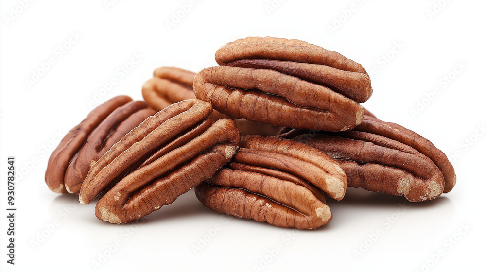 pecan nuts isolated on white background pecan nuts isolated on white background