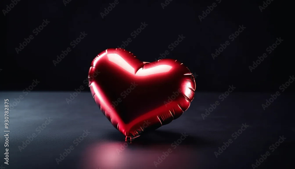 Red heart shaped balloons on dark background. Red heart shaped balloons on dark background.