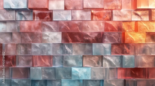 Colorful wall texture made from recycled materials features a stunning array of shades and patterns