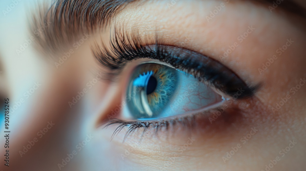 Obraz premium Close-Up of a Woman's Blue Eye