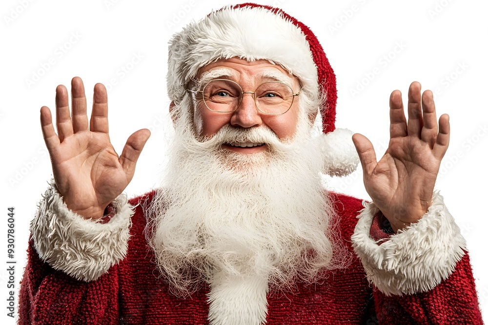 Happy Santa Claus Waving with Both Hands. Happy Santa Claus Waving with Both Hands.