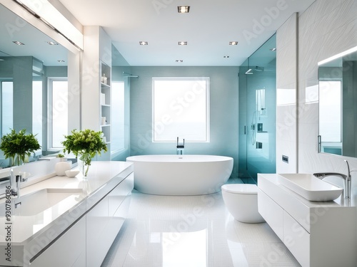 Wallpaper Mural interior 3d rendering of bathroom Torontodigital.ca