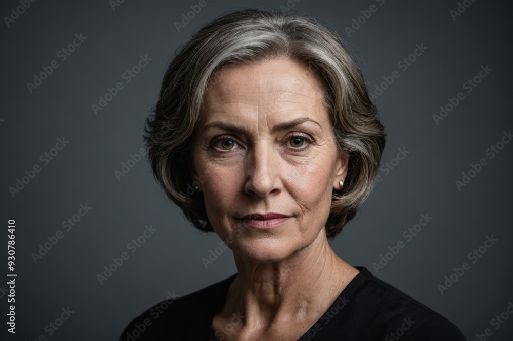 Obraz premium Low key portrait of mature woman
