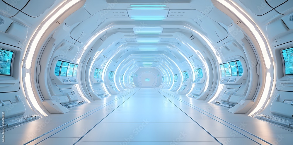 Futuristic Spaceship Corridor. Futuristic Spaceship Corridor.