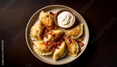 Delicious Pierogies with Bacon and Sour Cream