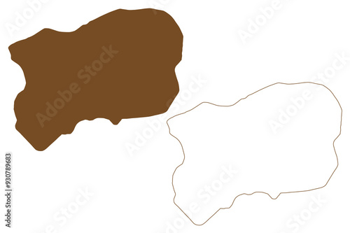 Rudolf island (Russia, Russian Federation, Franz Josef Land archipelago) map vector illustration, scribble sketch Crown Prince Rudolf Land map