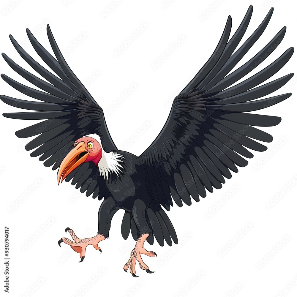 Obraz premium Condor Gravity element animal cartoon isolated whitebackground 16:9