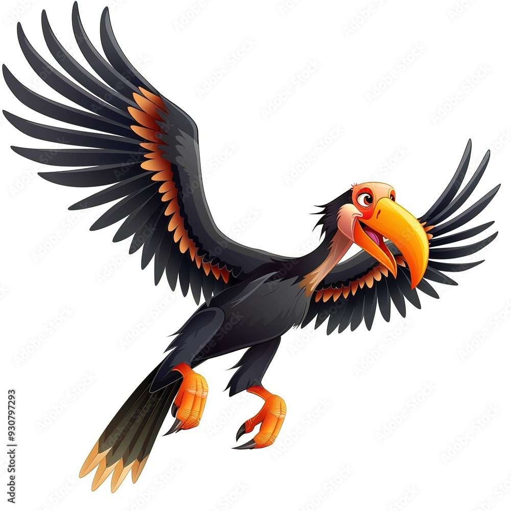 Obraz premium Condor Wind animal cartoon isolated whitebackground 16:9