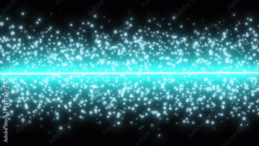 Glowing snowflakes with space for text and decoration. Abstract looped luxury background Glowing snowflakes with space for text and decoration. Abstract looped luxury background