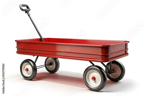 Vintage-style red wagon template isolated on a white background with bold lines and classic design elements, perfect for nostalgic and playful advertisement designs. photo