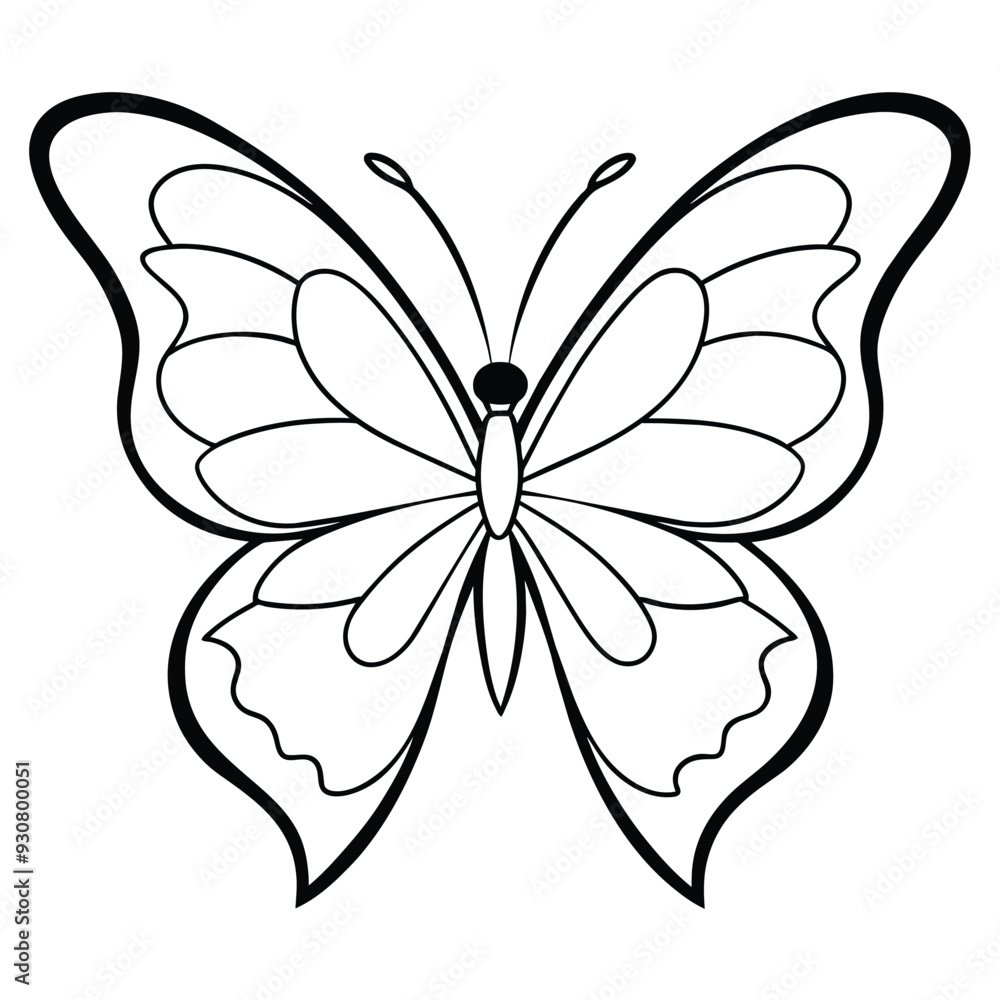 Butterfly hand drawing line art collection vector illustration isolated on white background Butterfly hand drawing line art collection vector illustration isolated on white background
