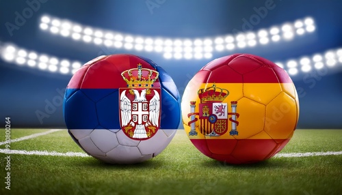 Banner Football Serbia vs Spain