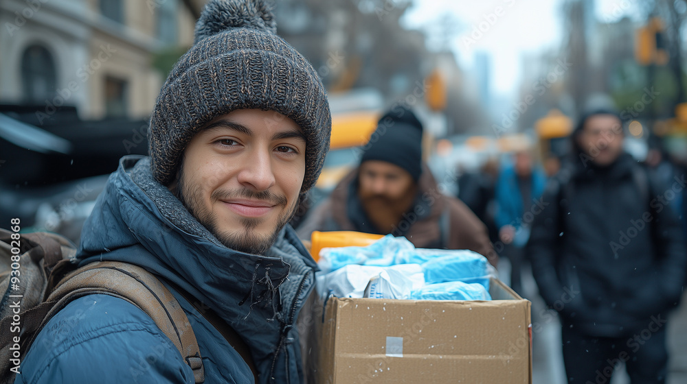 Volunteers distributing hygiene kits to the homeless, ensuring they have access to essential personal care items. Volunteers distributing hygiene kits to the homeless, ensuring they have access to essential personal care items.