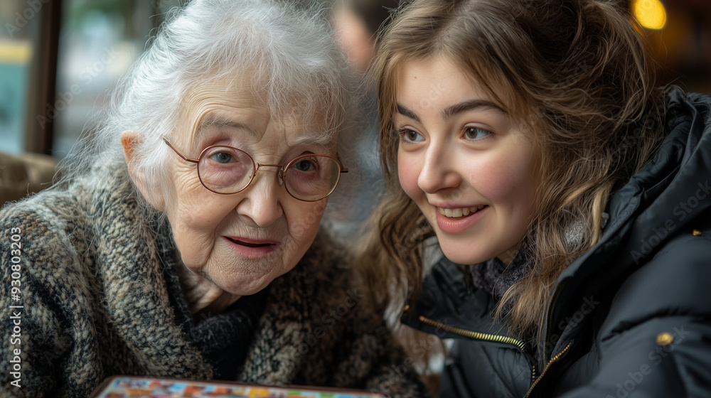 Volunteers visiting an elderly care home, spending time with residents by playing games and sharing stories. Volunteers visiting an elderly care home, spending time with residents by playing games and sharing stories.