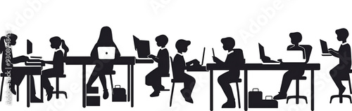 Students working at a desk