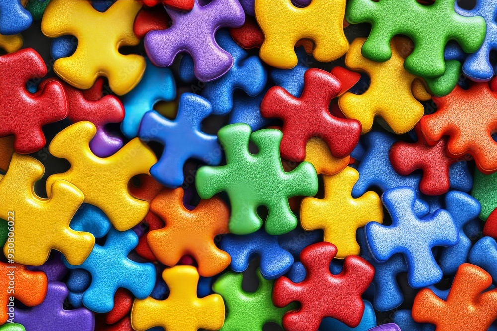 Colorful jigsaw puzzle pieces symbolizing problem solving and complexity in teamwork Colorful jigsaw puzzle pieces symbolizing problem solving and complexity in teamwork
