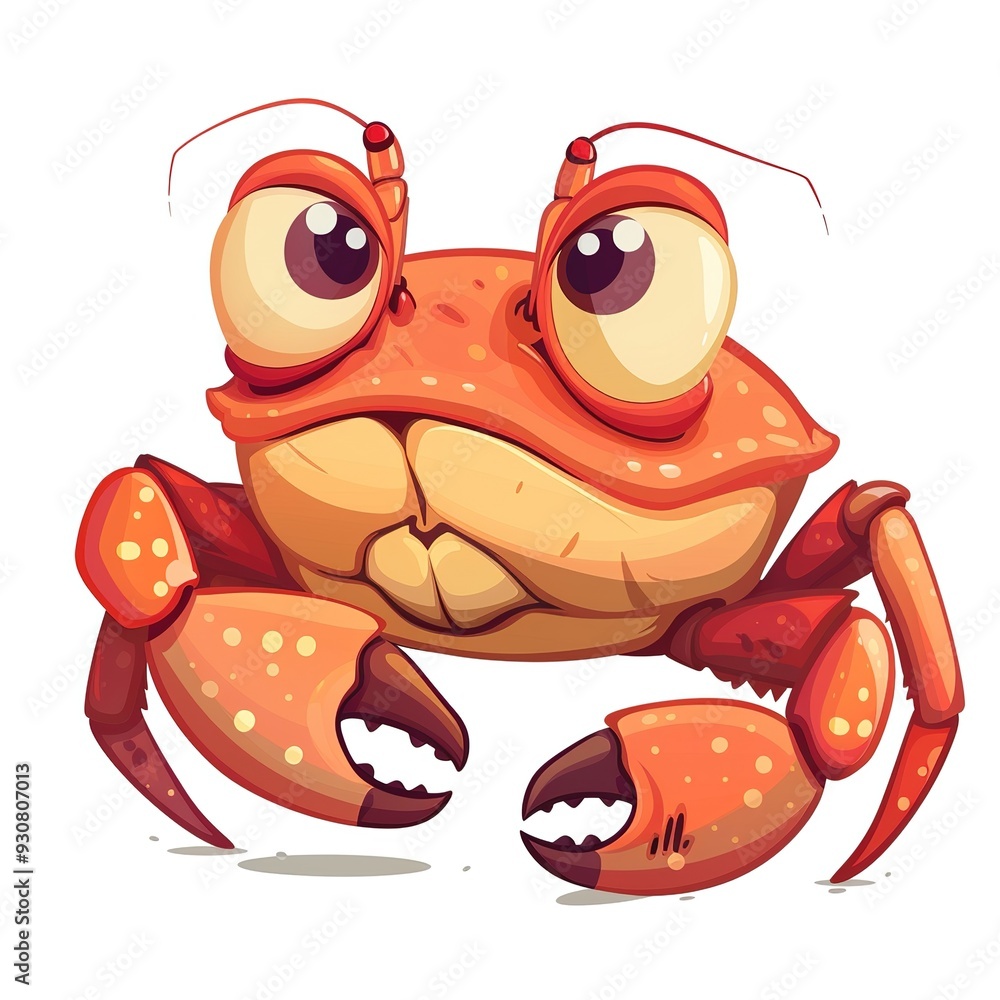Obraz premium Crab Guilt emotion fantasy animal cartoon isolated whitebackground