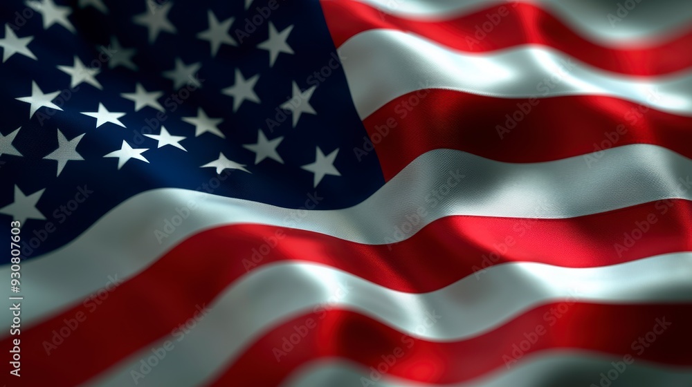 Fototapeta premium The concept of choosing the American flag in a new light, symbolizing freedom and democracy.