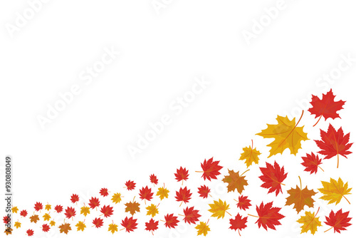Wallpaper Mural Autumn maple leaves are flying in the wind. The frame is made of autumn leaves. Copy space. Torontodigital.ca