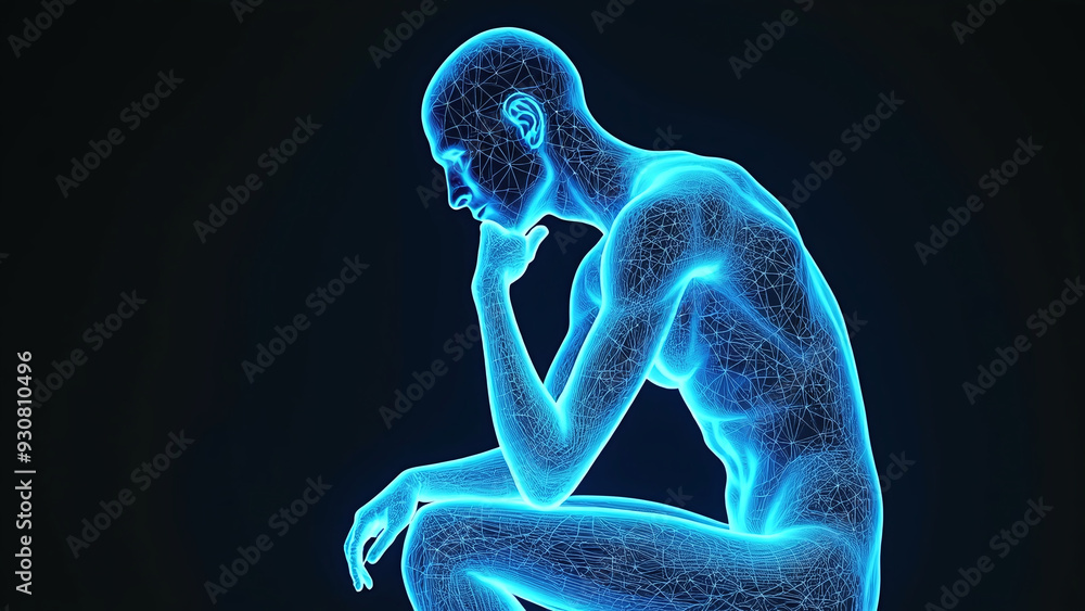 Digital Contemplation: A Networked Human Figure