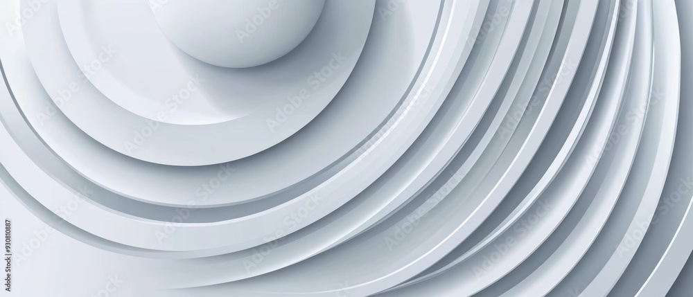 Obraz premium Abstract White Curved Lines and Circles