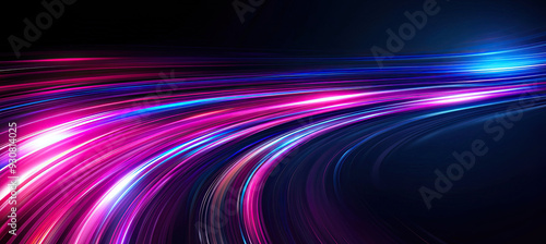 Modern Abstract High-Speed Light Motion Effect on Black Background, Dynamic Light Trails, Futuristic Design, Fast Movement Visuals, High-Impact Art, Vibrant Motion Effects