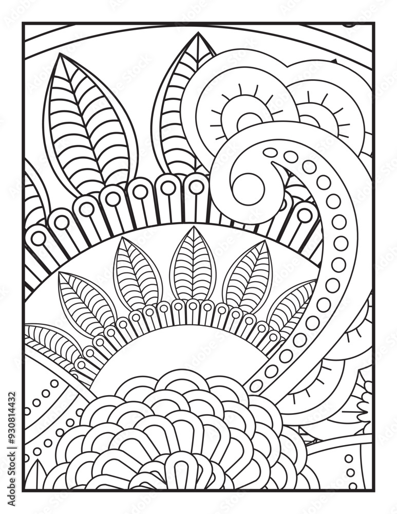 Coloring pages for children and adults. Blooming garden illustration ...