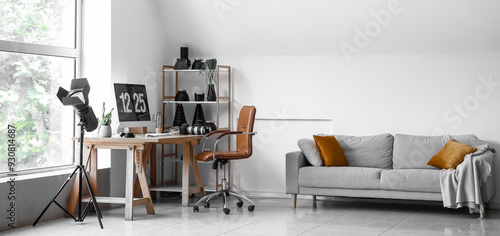 Interior of light office wi...