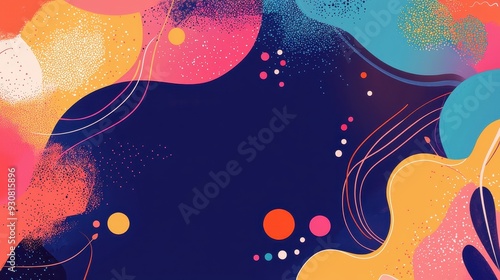 Abstract Colorful Shapes Background With Blue  Yellow  Pink  and Red