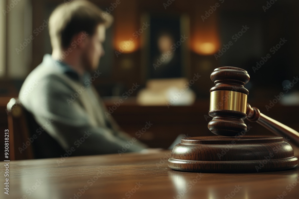 A somber and intense scene depicting a defendant in a tribunal court, deeply reflecting emotions of despair, guilt, and accountability amidst the harsh scrutiny of the judicial system A somber and intense scene depicting a defendant in a tribunal court, deeply reflecting emotions of despair, guilt, and accountability amidst the harsh scrutiny of the judicial system