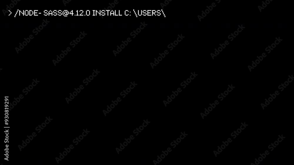 Animation of a computer operating system booting, starting and loading on DOS interface. Transition for video intro with green chroma key.