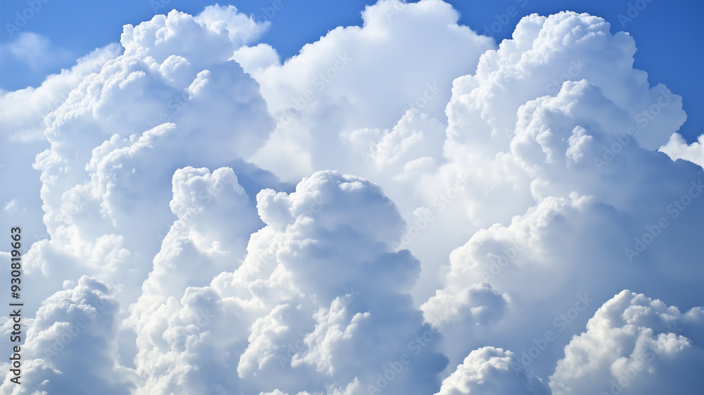 Fluffy white clouds against a bright blue sky. Fluffy white clouds against a bright blue sky.