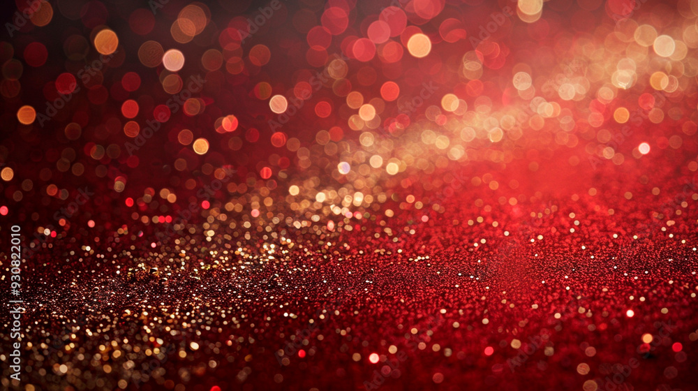 Red holiday background with Christmas transparent spots glare and shine glitter. New year design Red holiday background with Christmas transparent spots glare and shine glitter. New year design