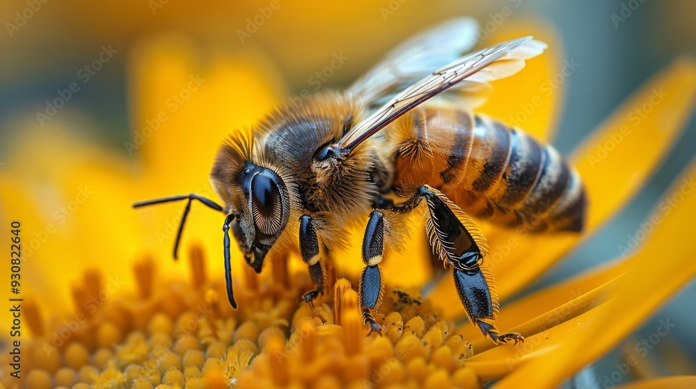 Fototapeta premium close up of bees