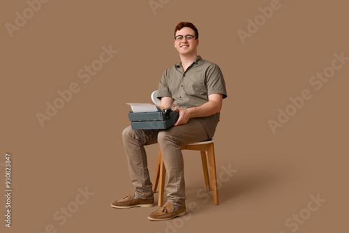 Young man with vintage type...