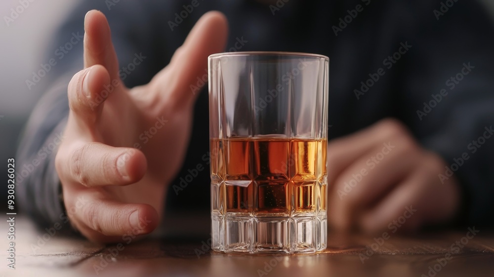 A person is holding a glass of alcohol and is about to put their hand over it A person is holding a glass of alcohol and is about to put their hand over it