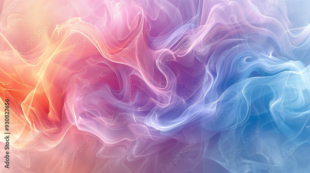 A colorful abstract swirl of smoke-like textures in soft pastel shades. A colorful abstract swirl of smoke-like textures in soft pastel shades.