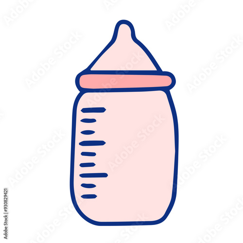 シンプルでかわいい哺乳瓶のイラスト