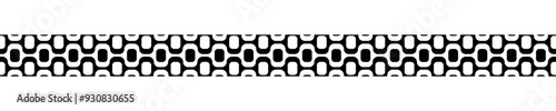 Border with Ipanema sidewalk pattern. Famous Brasilian beach boardwalk design. Repeating black and white texture with optical illusion in Portuguese pavement style. Vector graphic illustration.